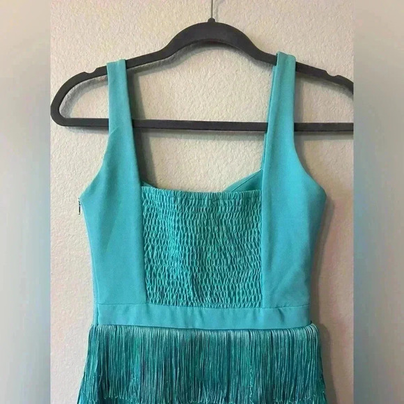 Lavish Alice Underwired Fringe Midi Dress in Aqua Women’s Size 2 NWOT - Picture 4 of 16